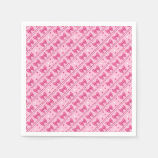 Pink Bows Diagonal Stripe Polka Dot Napkin