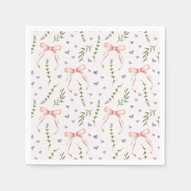 Pink Bows Paper Napkin (Front)