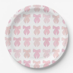 Pink Bows Paper Plate