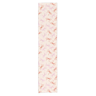 Pink Bows - Preppy Red and Pink Coquette Aesthetic Short Table Runner