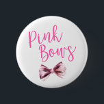 Pink Bows Team Girl Gender Reveal Party  6 Cm Round Badge<br><div class="desc">This is a Pink Bows Team Girl Gender Reveal Party Button!</div>