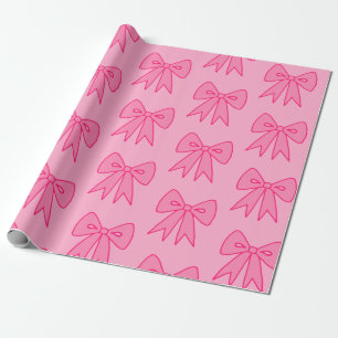  Pink Bows Wrapping Paper 