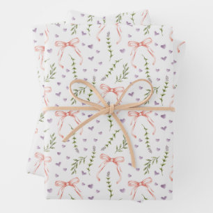 Pink Bows  Wrapping Paper Sheet