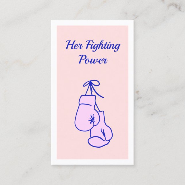Pink Boxing Gloves Calling Card (Front)