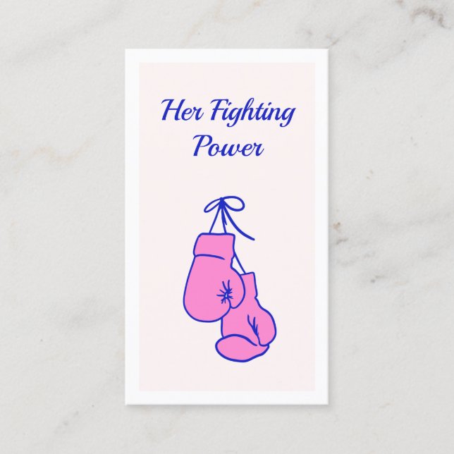 Pink Boxing Gloves Calling Card (Front)