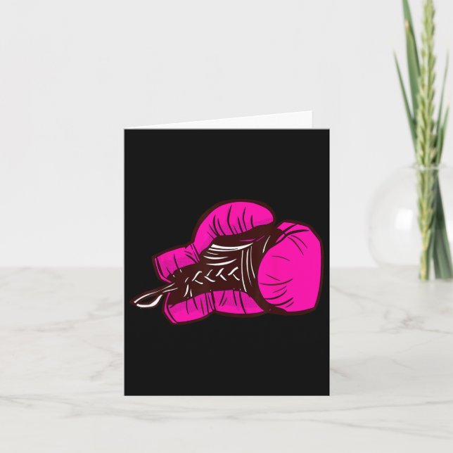 Pink Boxing Gloves I Boxing Girl  Card (Front)