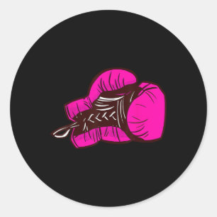 Pink Boxing Gloves I Boxing Girl  Classic Round Sticker