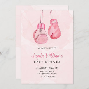 Pink boxing gloves invitation