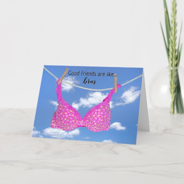 Pink Bra Friendship Humour Card (Front)