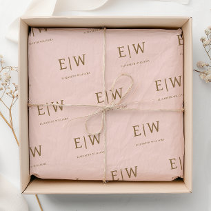 Pink Branded Monogram Business Company Packaging Tissue Paper