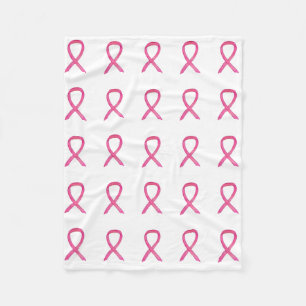 Pink Breast Cancer Awareness Ribbon Fleece Blanket