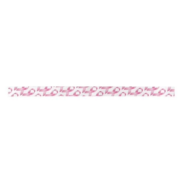 Pink Breast Cancer Awareness Ribbon Satin Ribbon (Front)