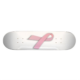 Pink Breast Cancer Awareness Ribbon Skateboard