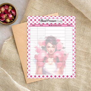 Pink Breast Cancer Blood Pressure Log Notepad