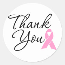 Pink Breast Cancer Ribbon Thank You