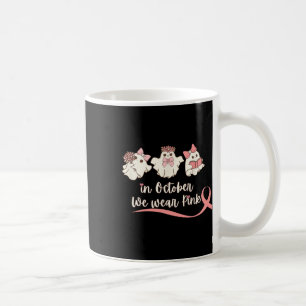 Pink Breast Cancer Warrior Cute Groovy Ghost Hallo Coffee Mug