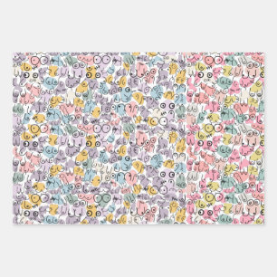 pink breast design wrapping paper sheet