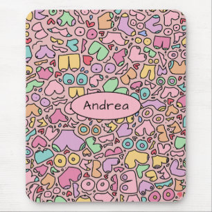 Pink breasts popular funny pattern mouse pad