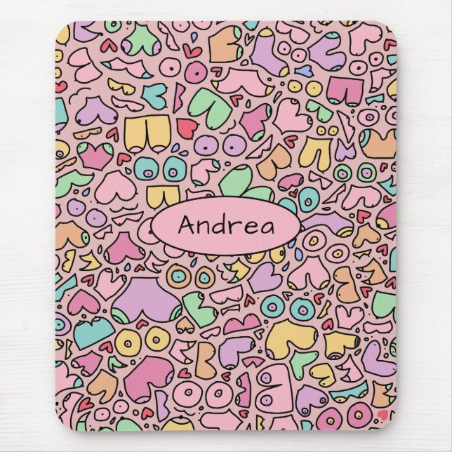 Pink breasts popular funny pattern mouse pad (Front)