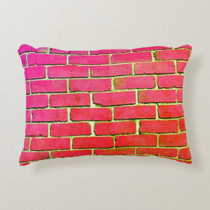 Pink Brick Wall Decorative Cushion