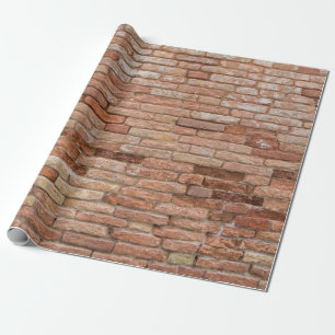 Pink brick wall wrapping paper