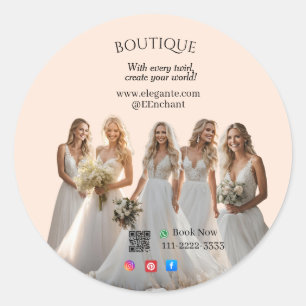 Pink Bridal Bliss Celebrate Love Happiness Wedding Classic Round Sticker