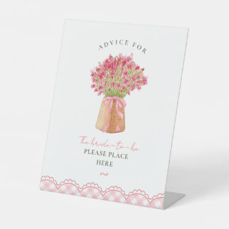 Pink bridal shower Advice for the bride-to-be Pedestal Sign
