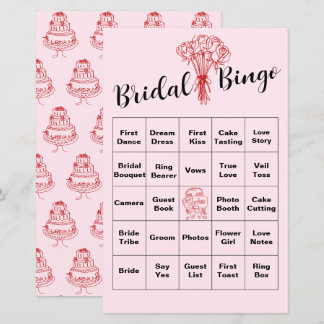 Pink Bridal Shower Bingo Game - Fun Party Actvity