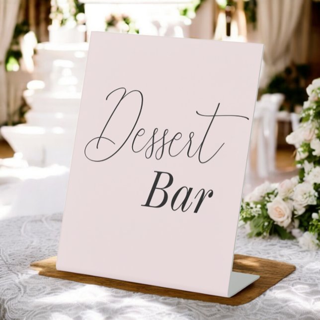 Pink Bridal Shower Dessert Bar  Pedestal Sign (Creator Uploaded)