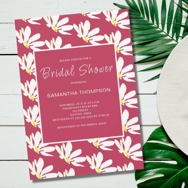Pink Bridal Shower Floral Botanical  Invitation (Creator Uploaded)