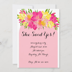 pink bridal shower invitation