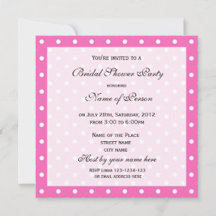 Pink bridal shower invitation