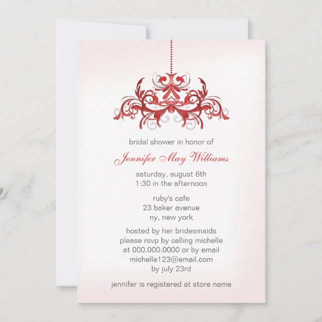 Pink Bridal Shower Invitations (Front)