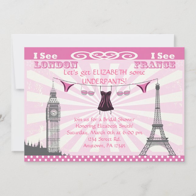 Pink Bridal Shower Invitations (Front)