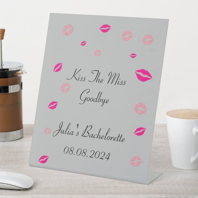 Pink bridal shower  pedestal sign (In SItu)
