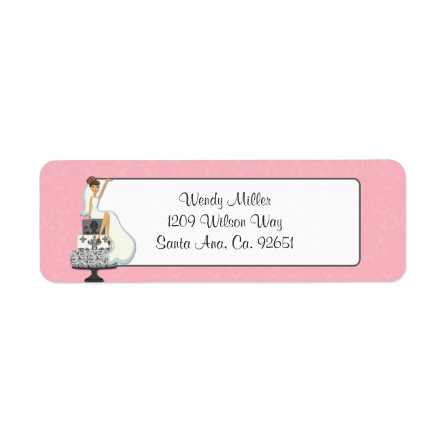 Pink Bridal Shower Return Address Labels (Front)