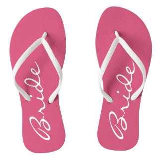 Pink Bride Flip Flops