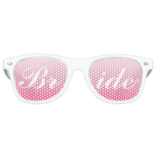 Pink Bride in Script Wedding Retro Sunglasses