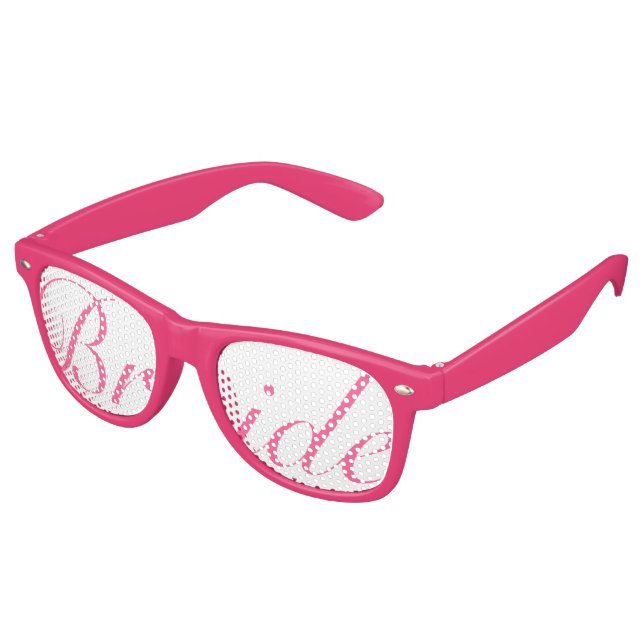Pink BRIDE Swag Party Glasses (Angled)