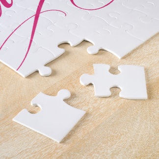Pink BRIDE to be elegant cursive personalised gift Jigsaw Puzzle