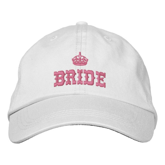 Pink bride with crown embroidered hat (Front)