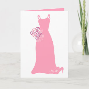 Pink Bridesmaid Dress Card
