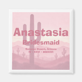 Pink Bridesmaid Gift – Personalised Bridesmaid  Magnet