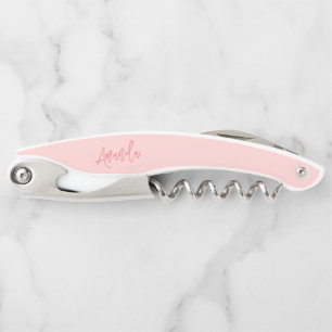 Pink Bridesmaid Gift Personalised Corkscrew