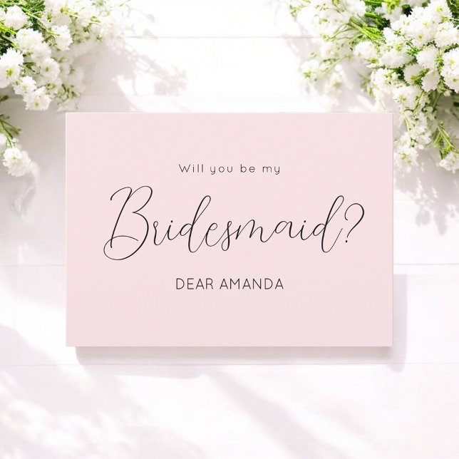 Pink Bridesmaid Proposal Elegant Invitation (Creator Uploaded)
