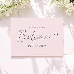 Pink Bridesman Proposal Script Invitation