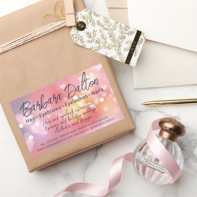 Pink Bright Bokeh  Rectangular Sticker (Gifting)