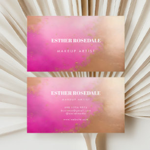 Pink Bronzer Powder Makeup Artist Business Card