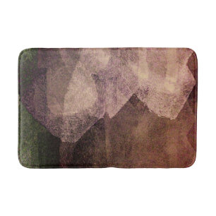 Pink brown abstract painting brush stroke art bath mat