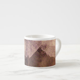 Pink brown abstract painting brush stroke art espresso cup